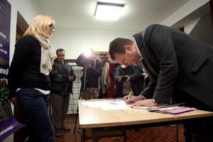 05.12.2016. - Predsednik Mirović na tribini 