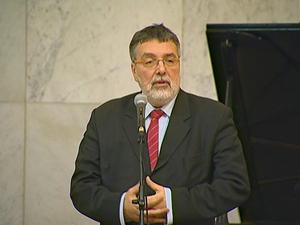 21.02.2014. - Izlaganje Slaviše Grujića na dodeli godišnjih nagrada Zavoda za kulturu Vojvodine