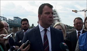 06.09.2016. - Predsednik Mirović o radovima na izgradnji novog Žeželjevog mosta