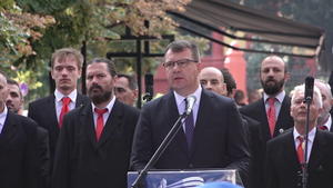 27.09.2021. - Predsednik Mirović na pohranjivanju posmrtnih ostataka generala Đorđa Stratimirovića