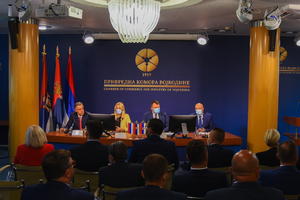 29.09.2021. - Predsednik Pokrajinske vlade Igor Mirović na sastanku se sa predsednicom Republike Srpske Željkom Cvijanović