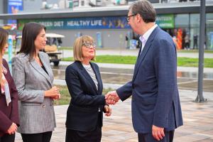 13.09.2024. - Gojkovićeva i Vučić na pokretanju serijske proizvodnje u fabrici Linglong u Zrenjaninu