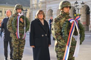 25.11.2024. - Gojkovićeva položila venac povodom obeležavanja 106. godišnjice Prisajedinjenja Vojvodine Kraljevini Srbiji
