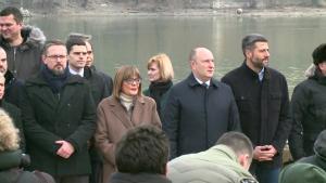 23.01.2025. - Predsednica Gojković položila venac povodom 83. godišnjice Novosadske racije