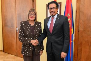 30.10.2025. - Predsednica Gojković na sastanaku sa ambasadorom Ujedinjenih Arapskih Emirata