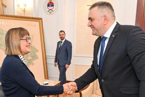 27.02.2026. - Predsednica Gojković u Banjaluci sa predsednikom Vlade Republike Srpske Savom Minićem